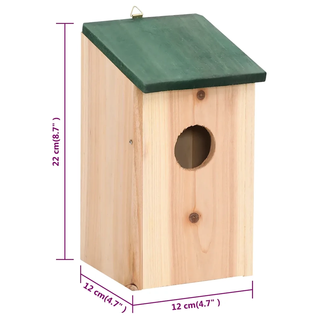 Casette per Uccelli 4 pz in Legno 12x12x22 cm CFW2602482