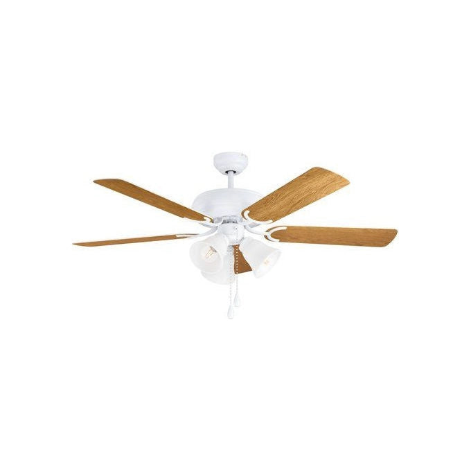 Perenz Ventilatore da Soffitto Bianco Legno con Telecomando LED Diametro 60 cm
