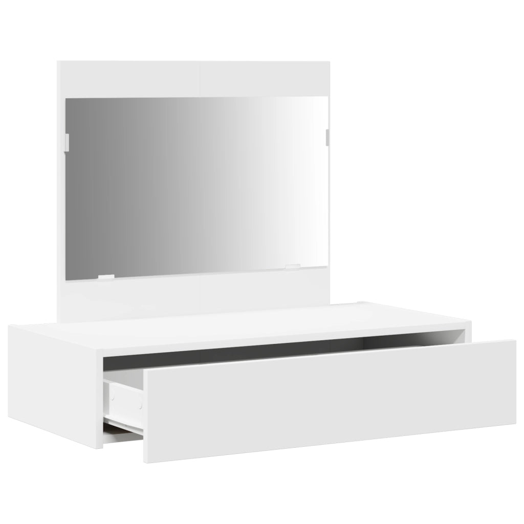Tavolo trucco a parete Bianco 83x40x70 cm