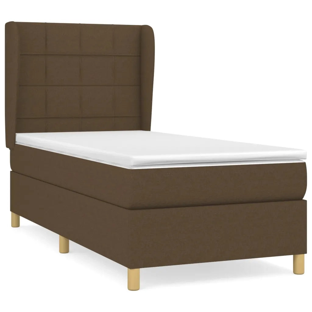 Giroletto a Molle con Materasso Marrone Scuro 80x200 cm Tessuto 3128480