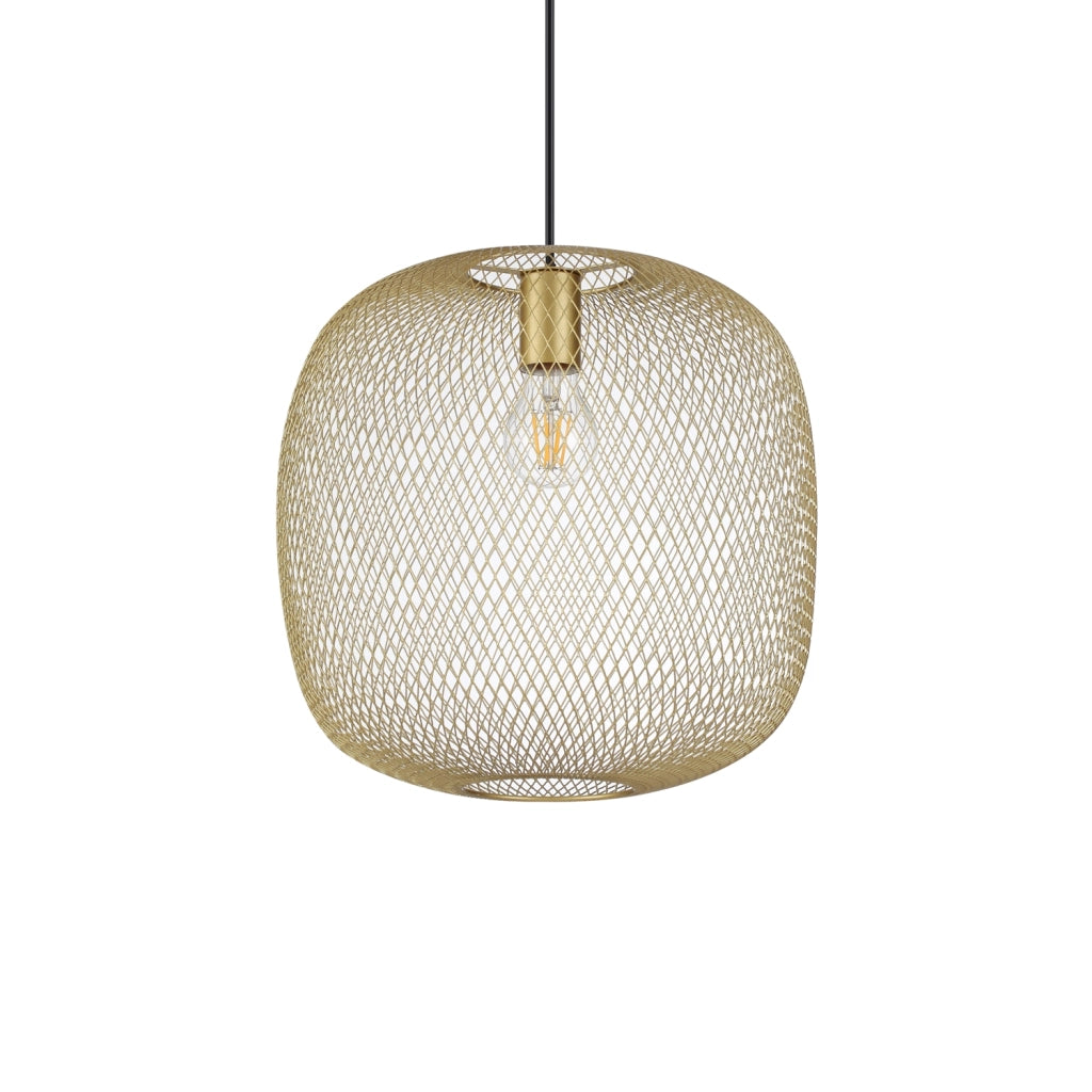 Lampadario A Sospensione Contemporaneo Net Metallo Oro 1 Luce E27 42W