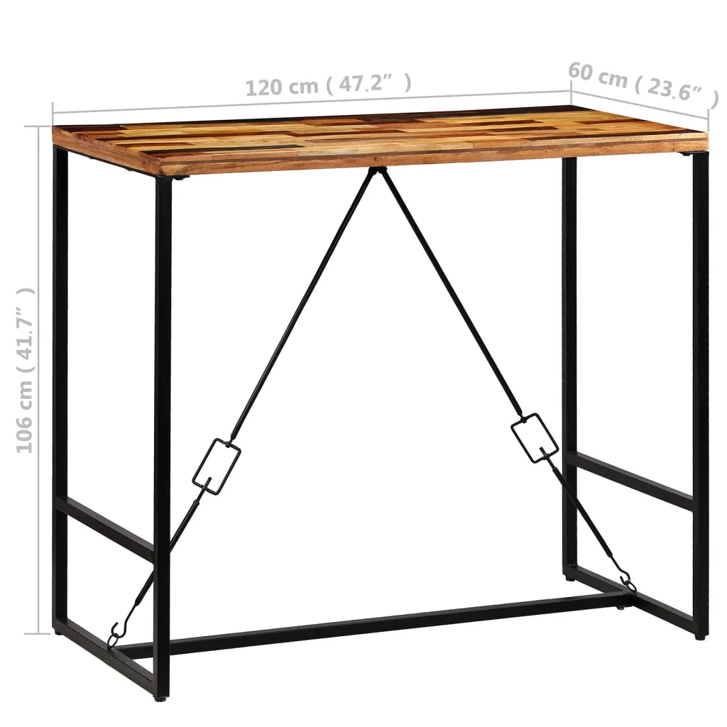 Tavolino da Bar in Legno Massello di Recupero 120x60x106cm cod mxl 12781
