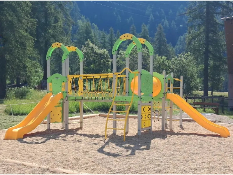 Villaggio Hathi 962 SC scaletta Giochipark 3 torrette 2 scivoli ponte anni 3-12
