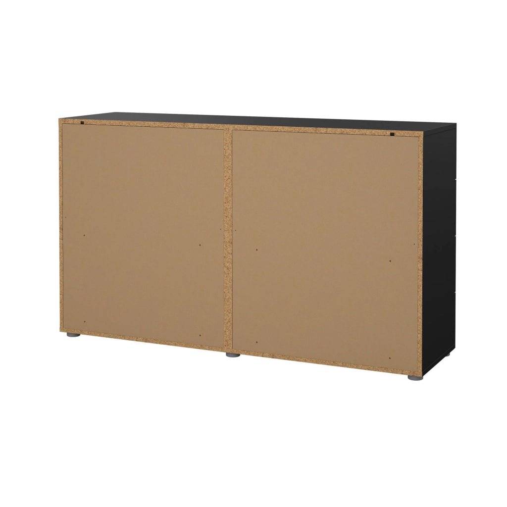 Credenza Phethai, Buffet da soggiorno, Madia da salotto, Dispensa da cucina, 140x40 h82 cm, Nero