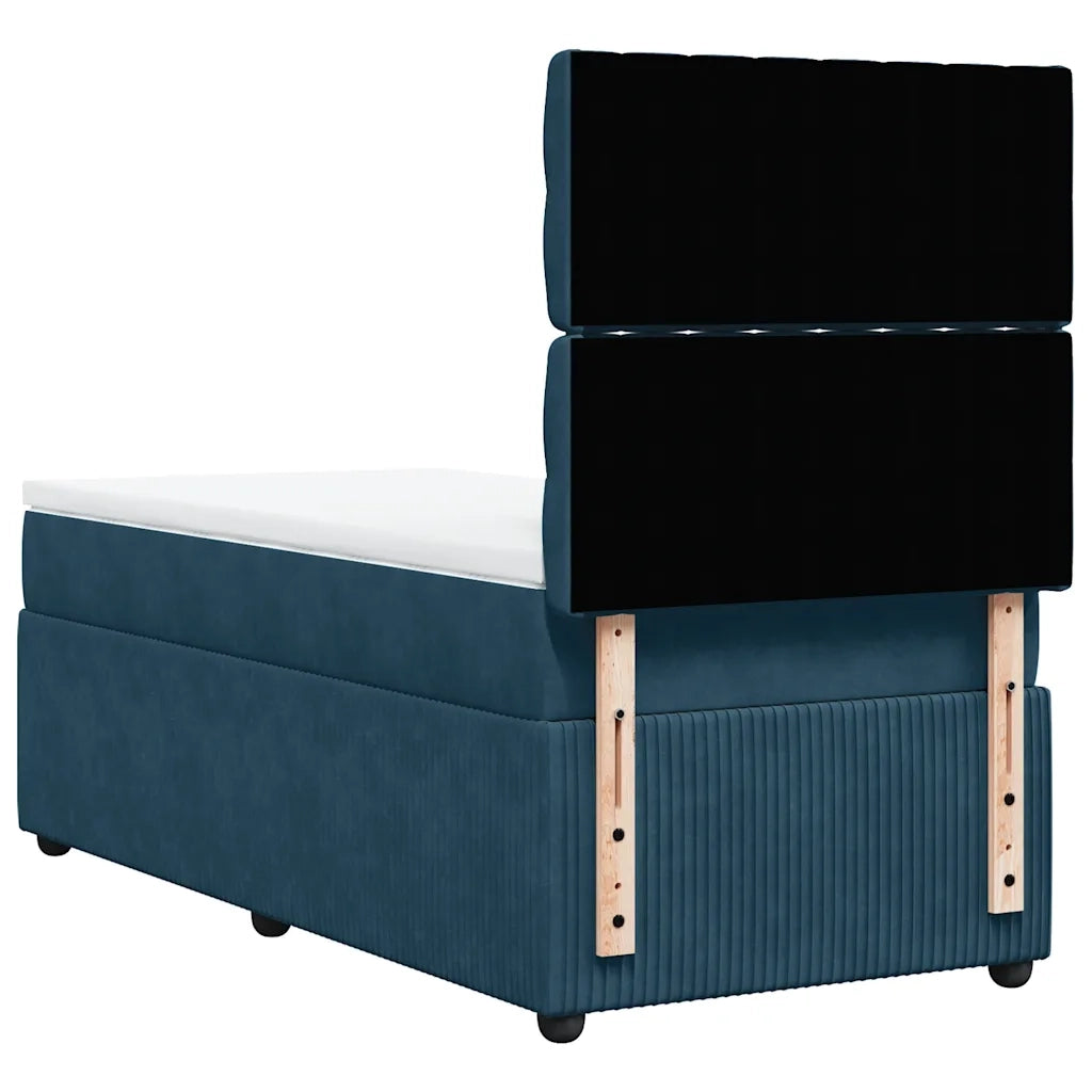 vidaXL Giroletto a Molle con Materasso Blu 100x200 cm in Velluto