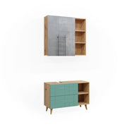 Vicco Set di mobili da bagno Verde menta 2 parti