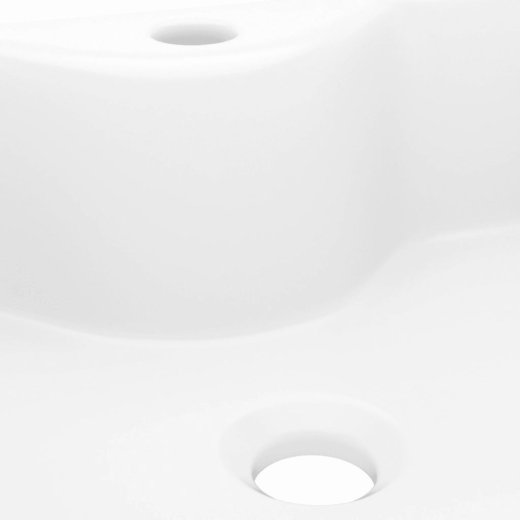 Lavandino Bagno in Ceramica Bianca Quadrato con Foro per Rubinetto CFW6170038