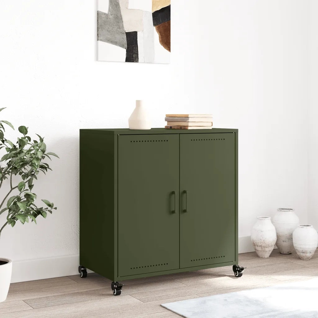 Credenza Verde Oliva 68x39x72 cm in Acciaio 846660