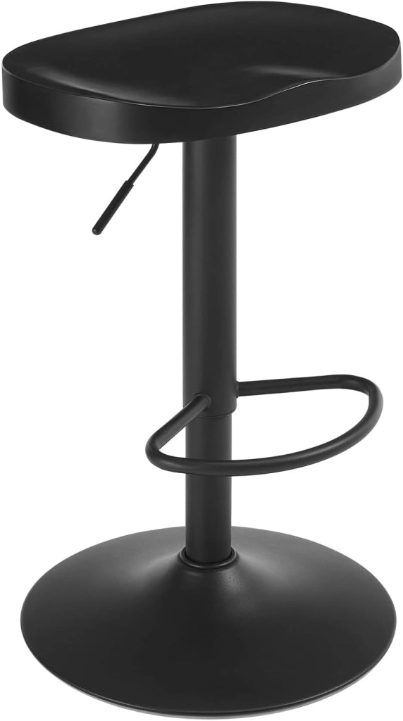 Sgabello da Bar, per Colazione in Legno Massiccio, Sgabello Cucina, Regolabile in Altezza, Sgabello Girevole a 360° con Poggiapiedi, Marrone, BH413br-1