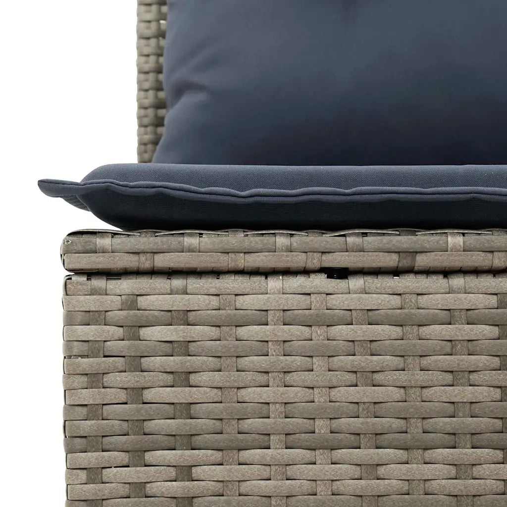 Set Divano da Giardino 7 pz Grigio e Blu Navy polyrattan 3349408