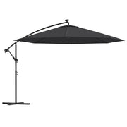 Ombrellone decentrato con luci LED nere 350 cm 02_0008456