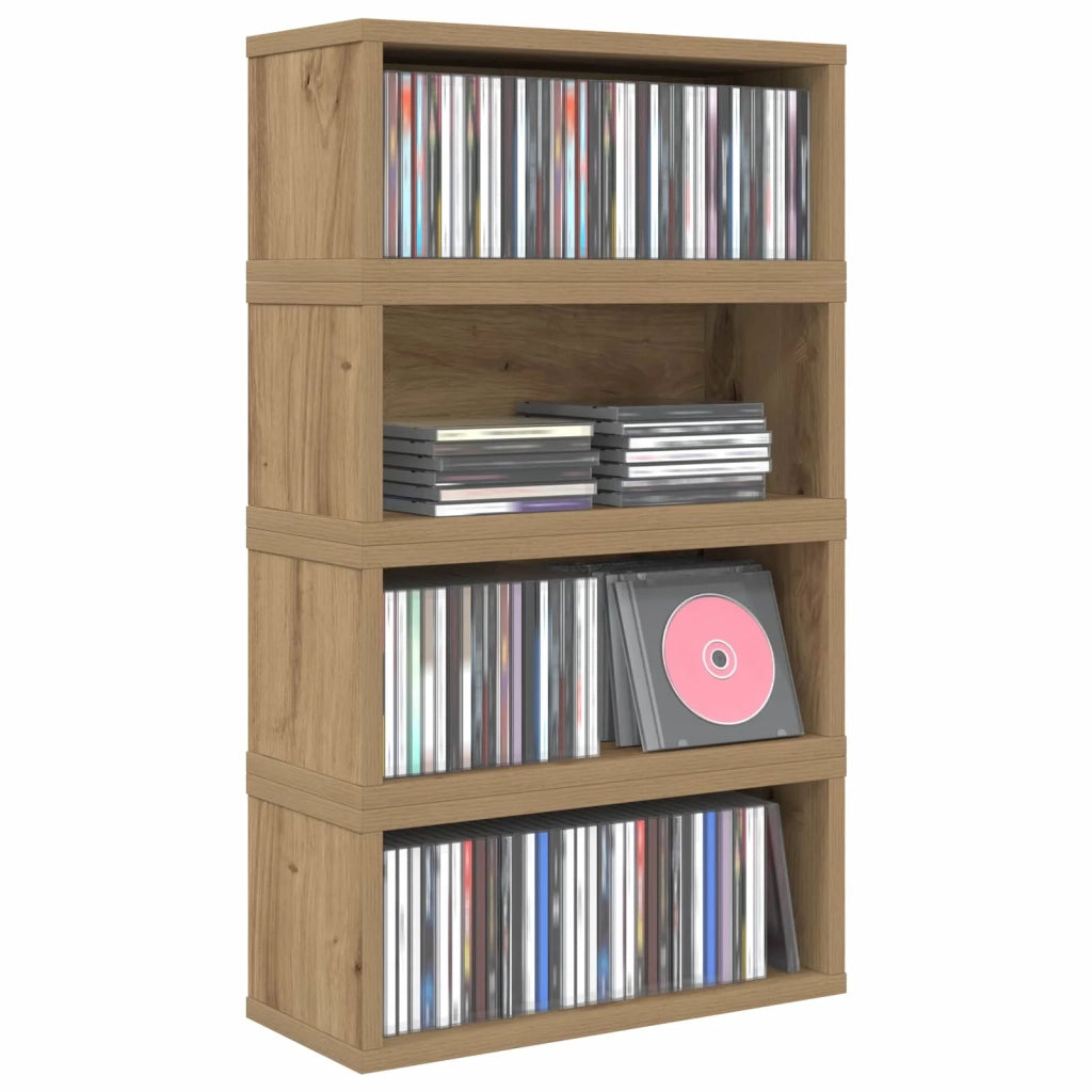 Rack per Stoccaggio CD 4 pz Rovere Artigianale 40 x 17 x 17 cm 8012729