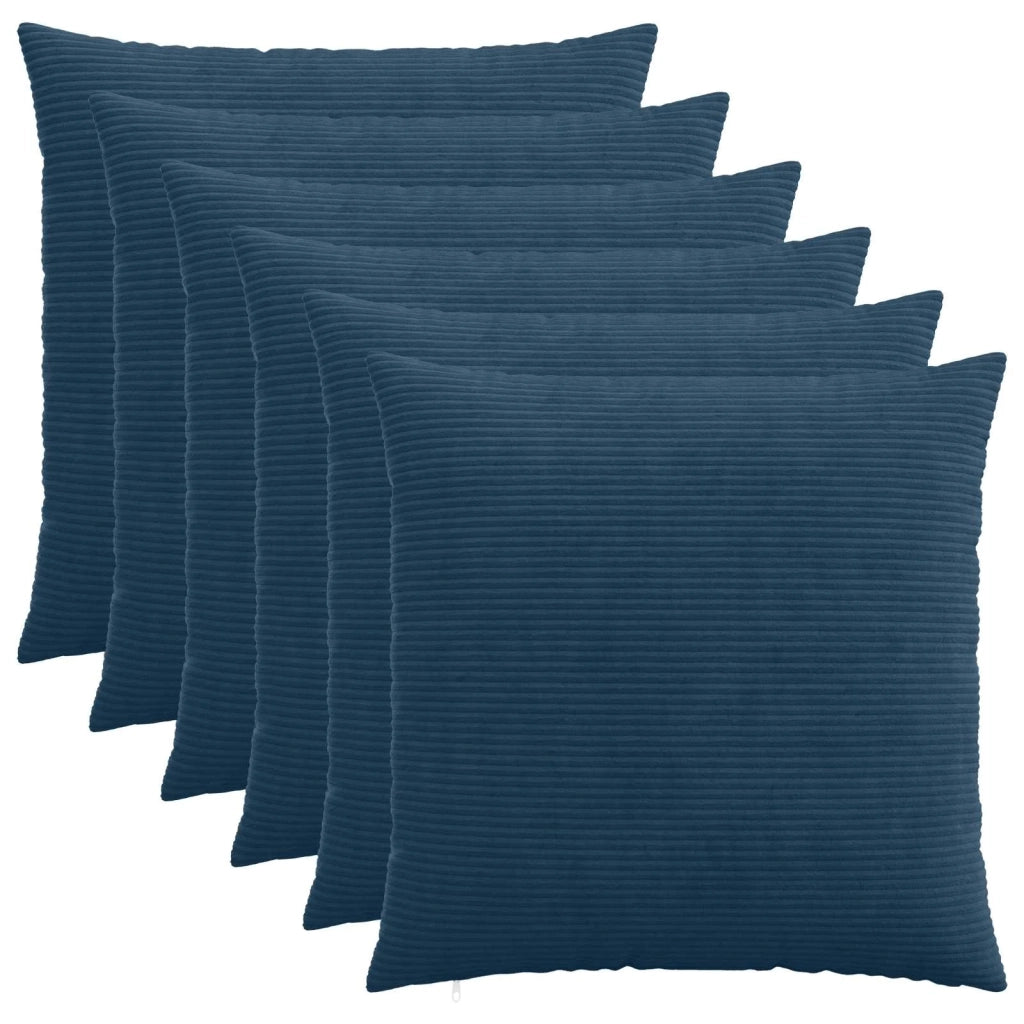 Federa 6 pcs HEERLEN Blu navy 60 x 60 cm corduroy 912626