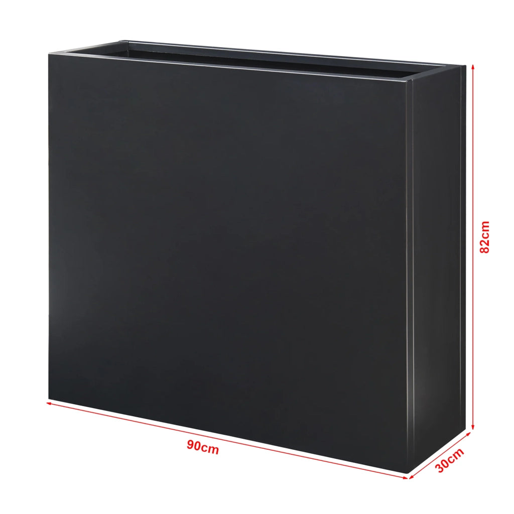 Contenitore per fiori/mobili 82 x 90 x 30 cm acciaio zincato nero 03_0008958