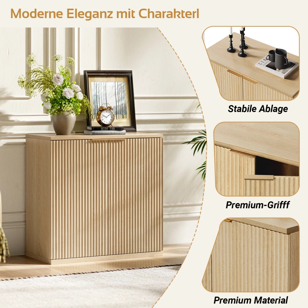 CREDENZA a 2 ante 80 x 40 x 80 cm MDF colore quercia