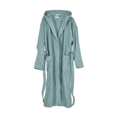 Accappatoio verde 100% cotone taglia S con tasche cappuccio e cintura