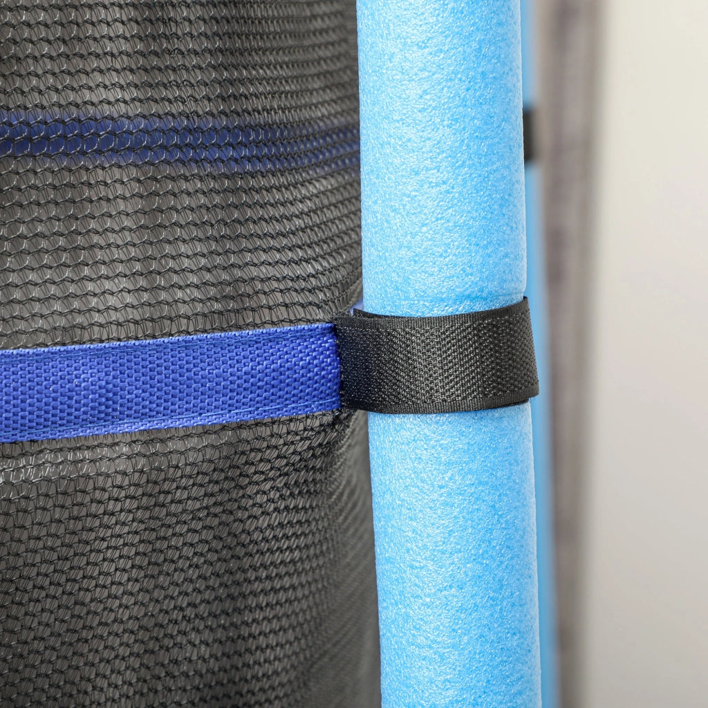 Tappeto Elastico per Bambini Ø163x190 cm con Rete di Sicurezza e Pali Imbottiti Età 3-10 Anni Blu