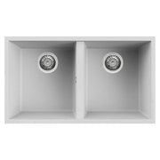 Lavello Elleci Incasso 2 vasche 76x43,5 Quadra 350 Sottotop Granitek Bianco LGQ35068BSO
