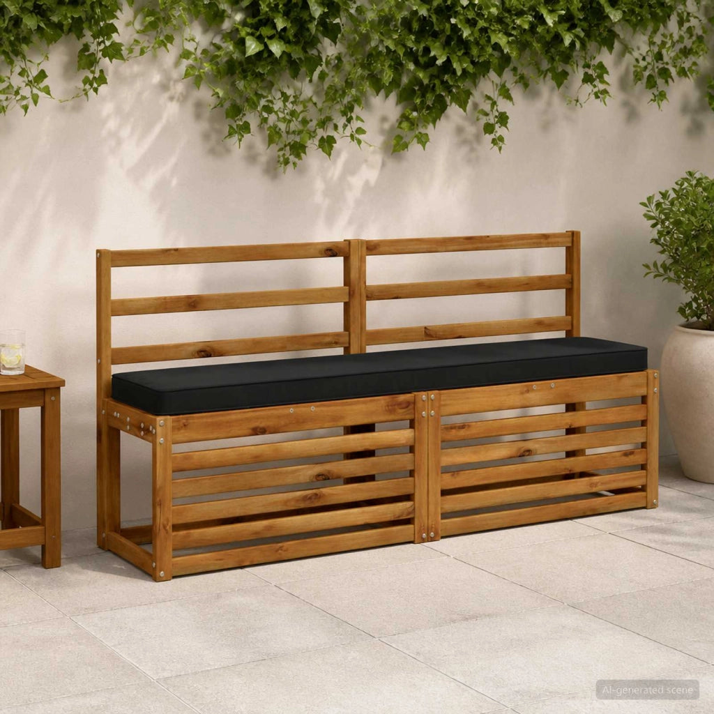 Cuscini per Panchina a 2 Pezzi VUGHT 2 pcs 100% Poliestere Nero 950677