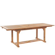 Tavolo da pranzo da giardino in legno di acacia 160/220 x 90 cm forato per ombrellone allungabile Design tradizionale