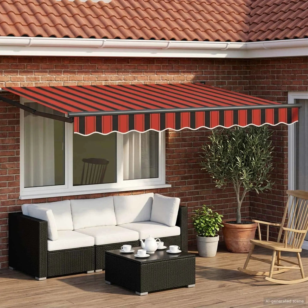 Tenda retrattile Arancione, Nero e Giallo 3,5 x 2 m