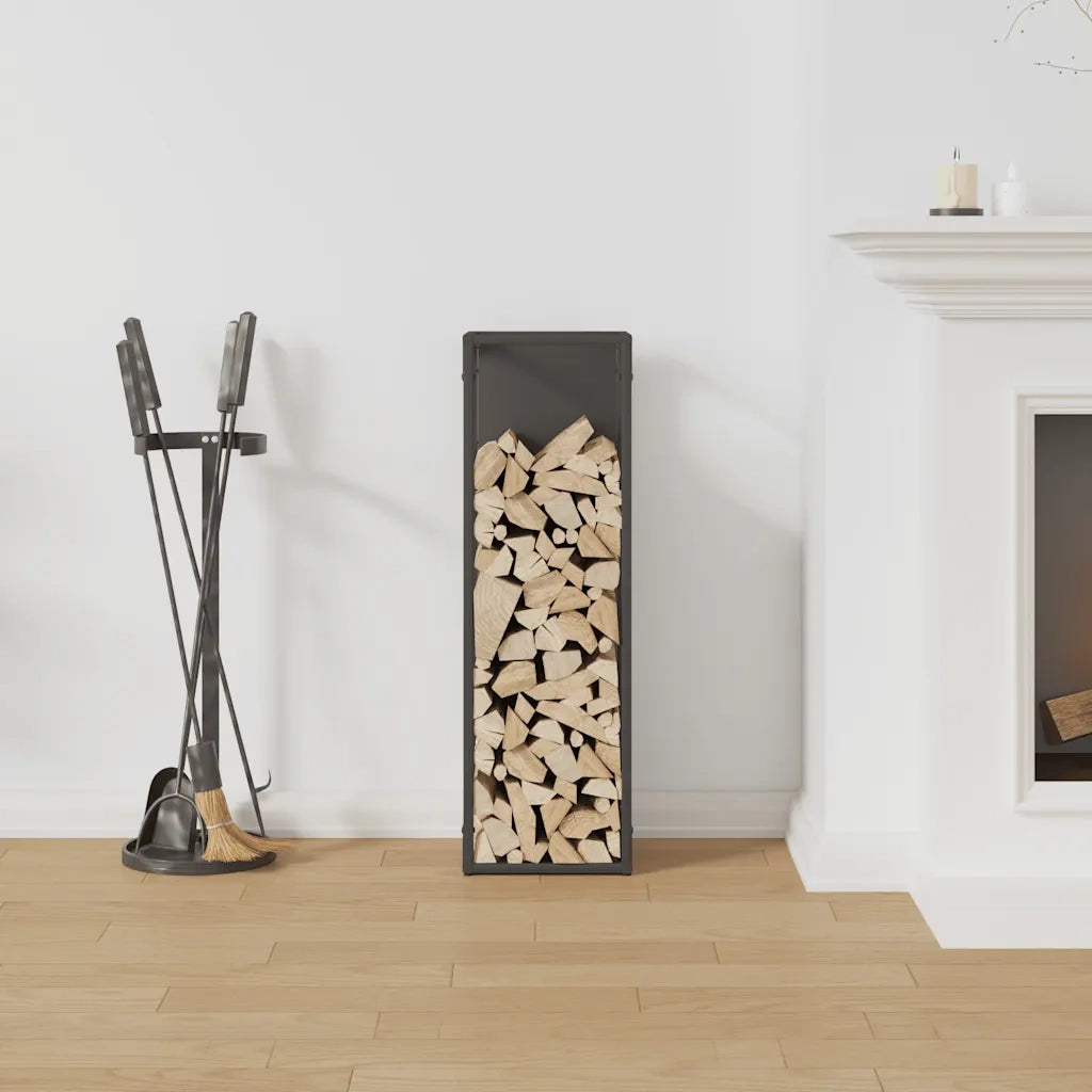 Rastrelliera per Legna da Ardere Nera 25x25x80 cm CFW2812604