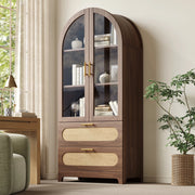 Libreria con Vetrina ad Arco e Cassetti ¨C MINIMAL ¨C Noce, 175x80x40cm