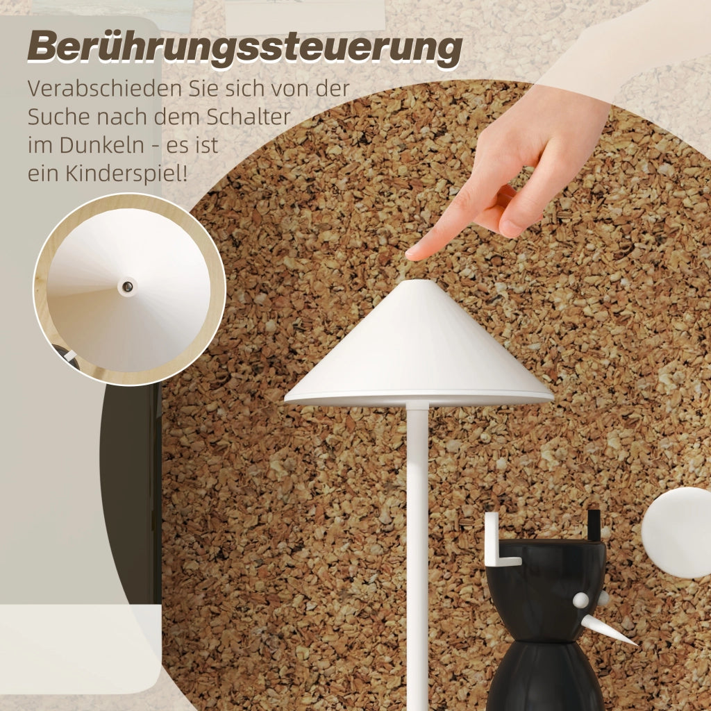 Lampada da tavolo LED ¨C zephmum ¨C Bianco, USB ricaricabile, Touch
