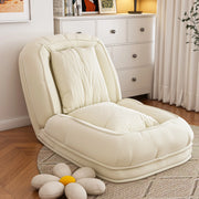 Divano letto pieghevole regolabile a 5 posizioni 80x22x87 cm in tessuto bianco sporco