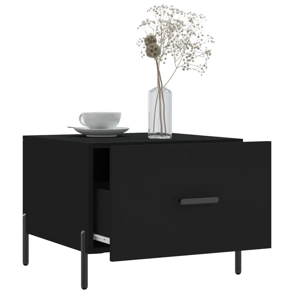 Tavolino da Salotto Nero 50x50x40 cm in Legno Multistrato 829414