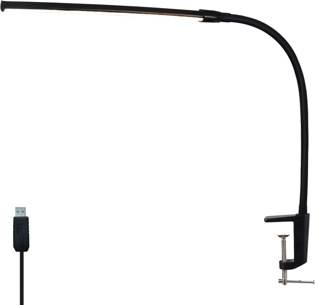 ZMH Lampada da tavolo LED nera 5W USB luce diurna orientabile per ufficio