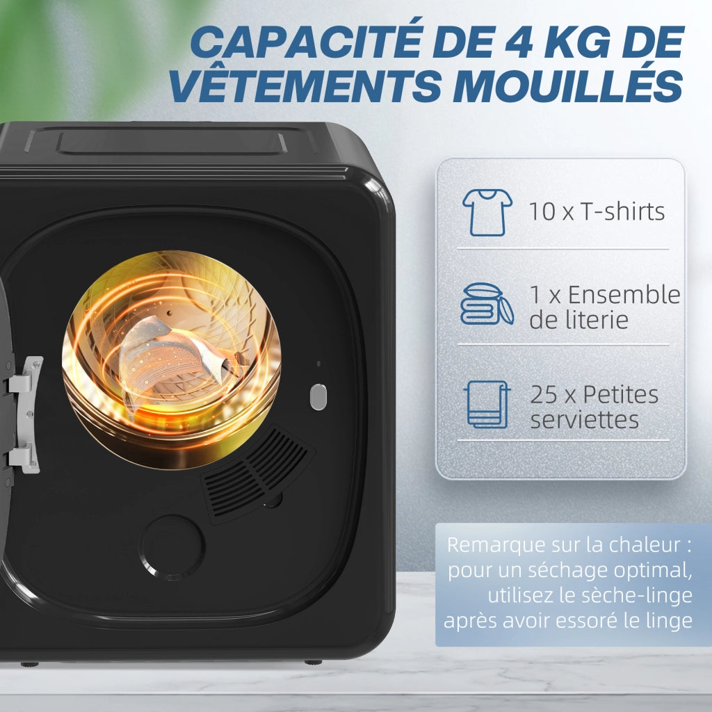 Asciugatrice 800 W 2,5 kg ¨C zephmum ¨C 5 programmi carica frontale acciaio inox