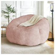 Poltrona pouf sacco in flanella con base stabile per relax quotidiano in soggiorno e camera da letto rosa