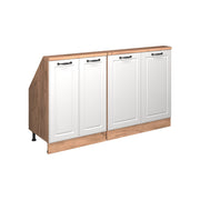 Set di mobili sottotetto Rion Bianco rustico/Rovere dorato Set di 2 Vicco