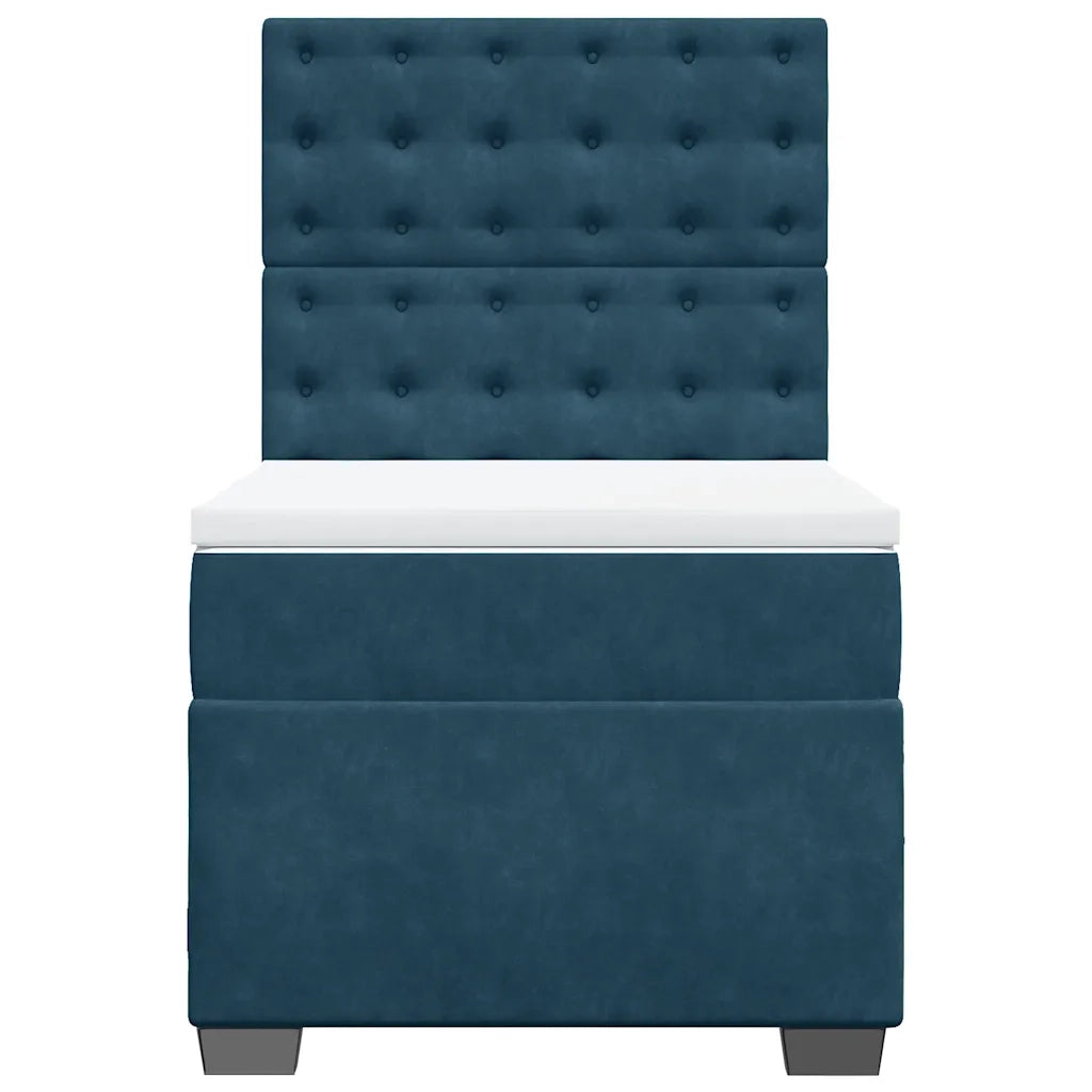 Giroletto a Molle con Materasso Blu 80x200 cm in Velluto