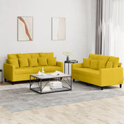Set di Divani 2 pz con Cuscini giallo in Vellutocod mxl 104349