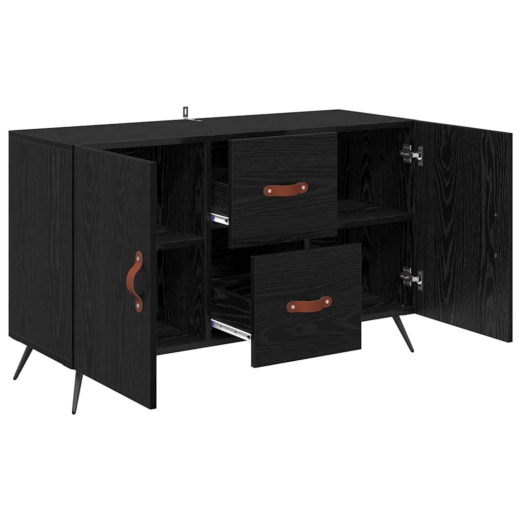 Credenza-Buffet-Armadio da cucina Rovere Nero 100 x 36 x 60 cm Legno multistrato 692359