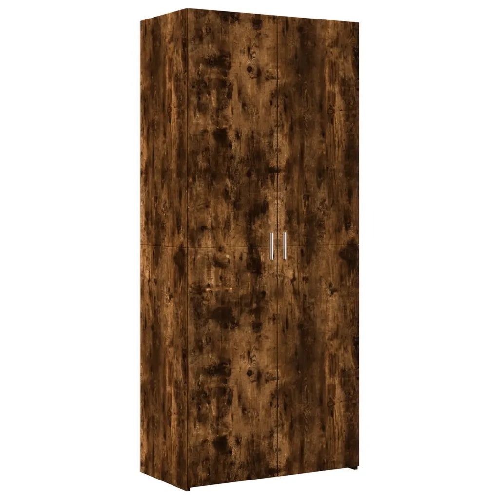 Credenza Rovere Fumo 80x42,5x185 cm in Legno Ingegnerizzato