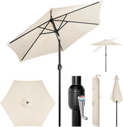 Ombrellone da Giardino, Ombrellone da Spiaggia Grande con Manovella, Ombrellone da Esterno, Protezione UV per Terrazza, Mare, Piscina