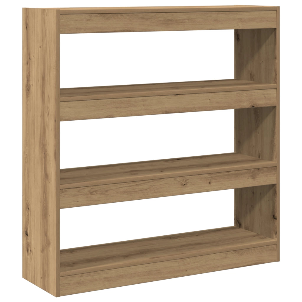 Mobile per libri/separatore di stanze in rovere artigianale - 100x30x103cm, realizzato in legno ingegnerizzato