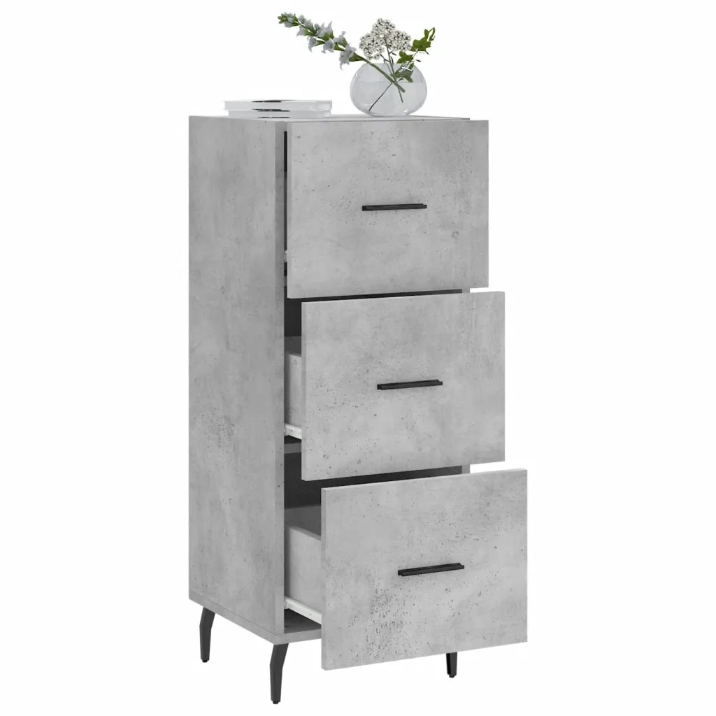 Credenza Grigio Cemento 34,5x34x90 cm in Legno Multistrato 828624