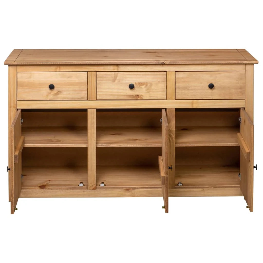 Buffet credenza cassettiera armadio mobile contenitore organizer per cucina soggiorno salotto 135 x 40 x 80 cm Pino massiccio assortimento marrone Panama 02_0029547