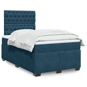 Giroletto a Molle con Materasso Blu 120x190 cm in Velluto 3293168
