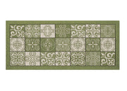 Tappeto Passatoia Runner Cucina Antiscivolo Lavabile Disegno Maiolica Suardi - 55x80 - Verde