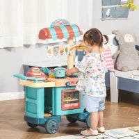 Cucina Giocattolo Per Bambini 3-6 Anni, Caffetteria Ristorante con 50 Accessori Inclusi, 79.5 x 33 x 90.5cm