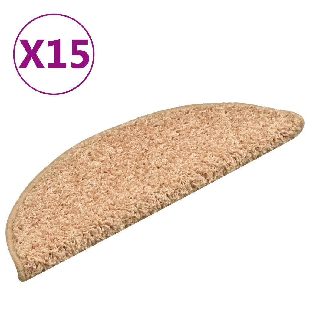 Tappetini per scale 15 pz 56x17x3 cm Oro Semicircolari 322378