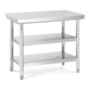 Tavolo da lavoro in acciaio inox 100 x 70 cm 600 kg 3 livelli 14_0003676
