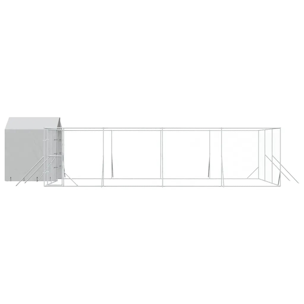 Cuccia Cani da Esterno Tetto Argento 10x6x2,5 m Acciaio Zincato 3190480