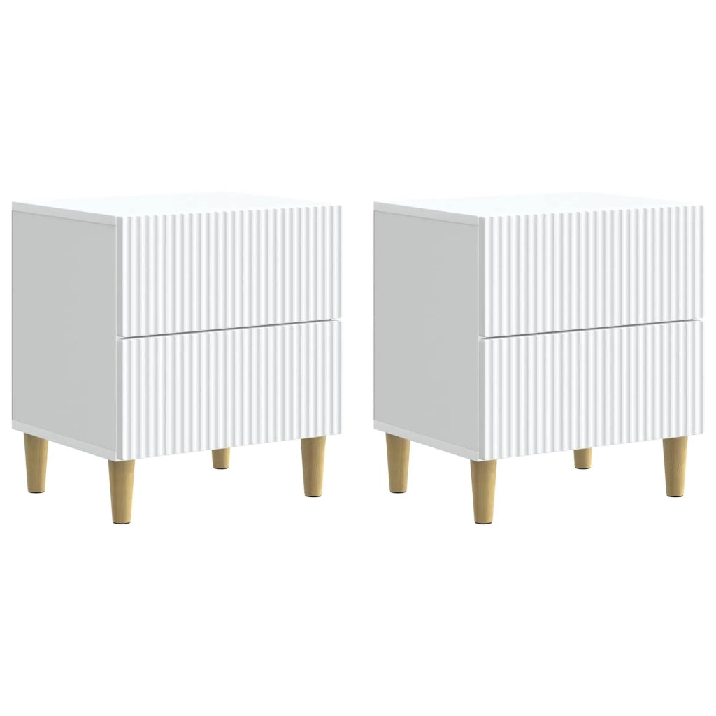 Armadio da Notte con cassetto 2 pcs Bianco 43 x 34,5 x 48 cm