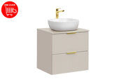Set mobili bagno 60 cm con piano e lavabo da appoggio Smile Adel Cashmere 60 cm